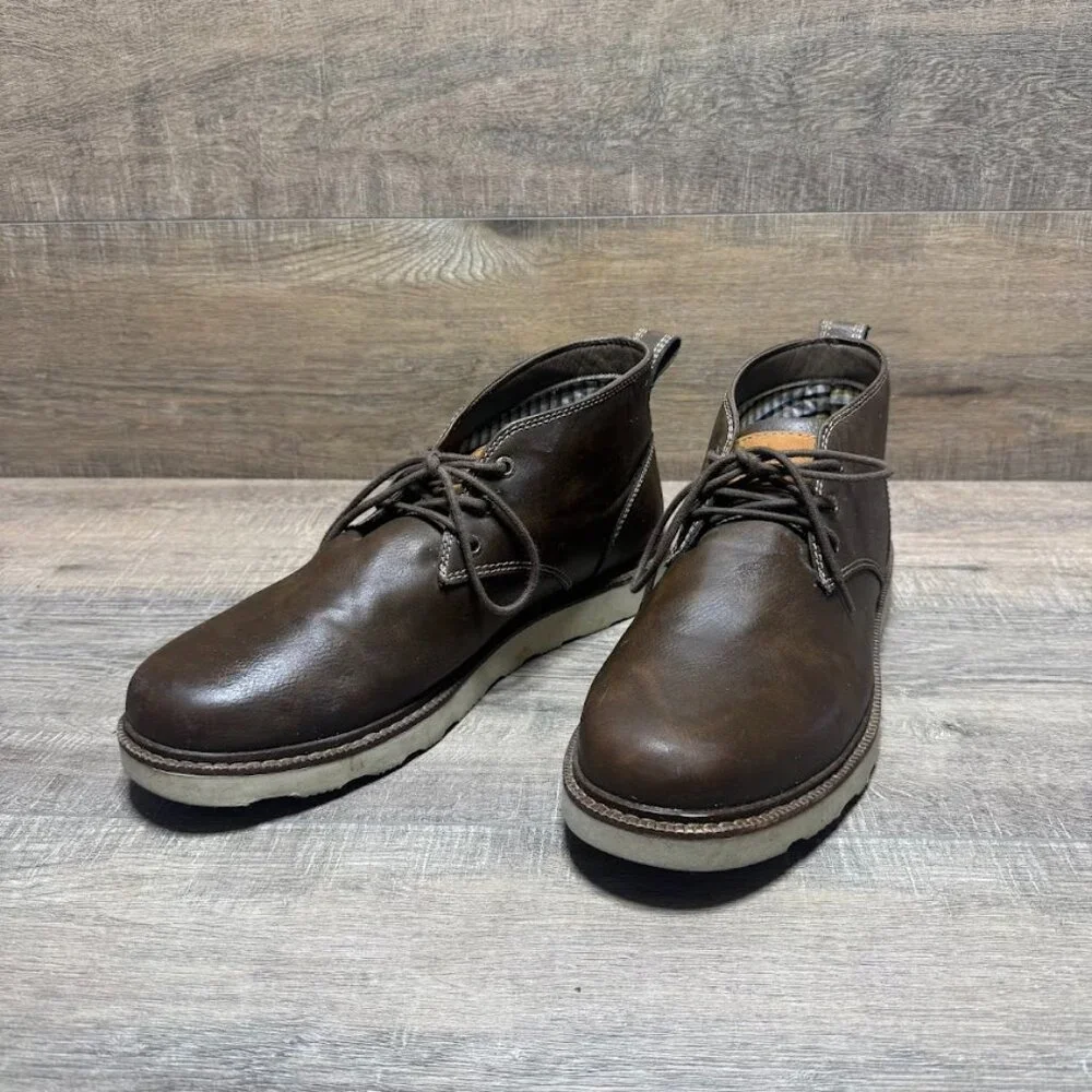 Buffalo David Bitton Brown Faux Leather Chukka Boots Men's Size 13